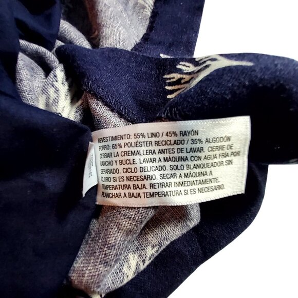 A New Day Womens Navy Blue Sea Life Pattern Skirt  10 Made of linen and rayon - Picture 6 of 9